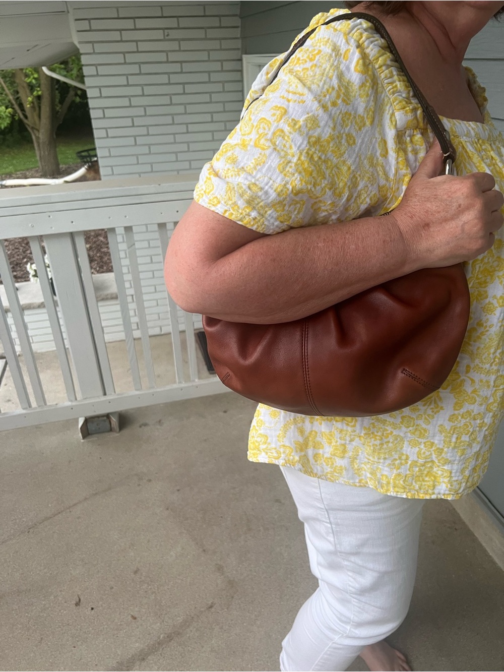 Coach F13730 Soho Pleated rustic cognac pleated saddle/Hobo Bag - Picture 12 of 13